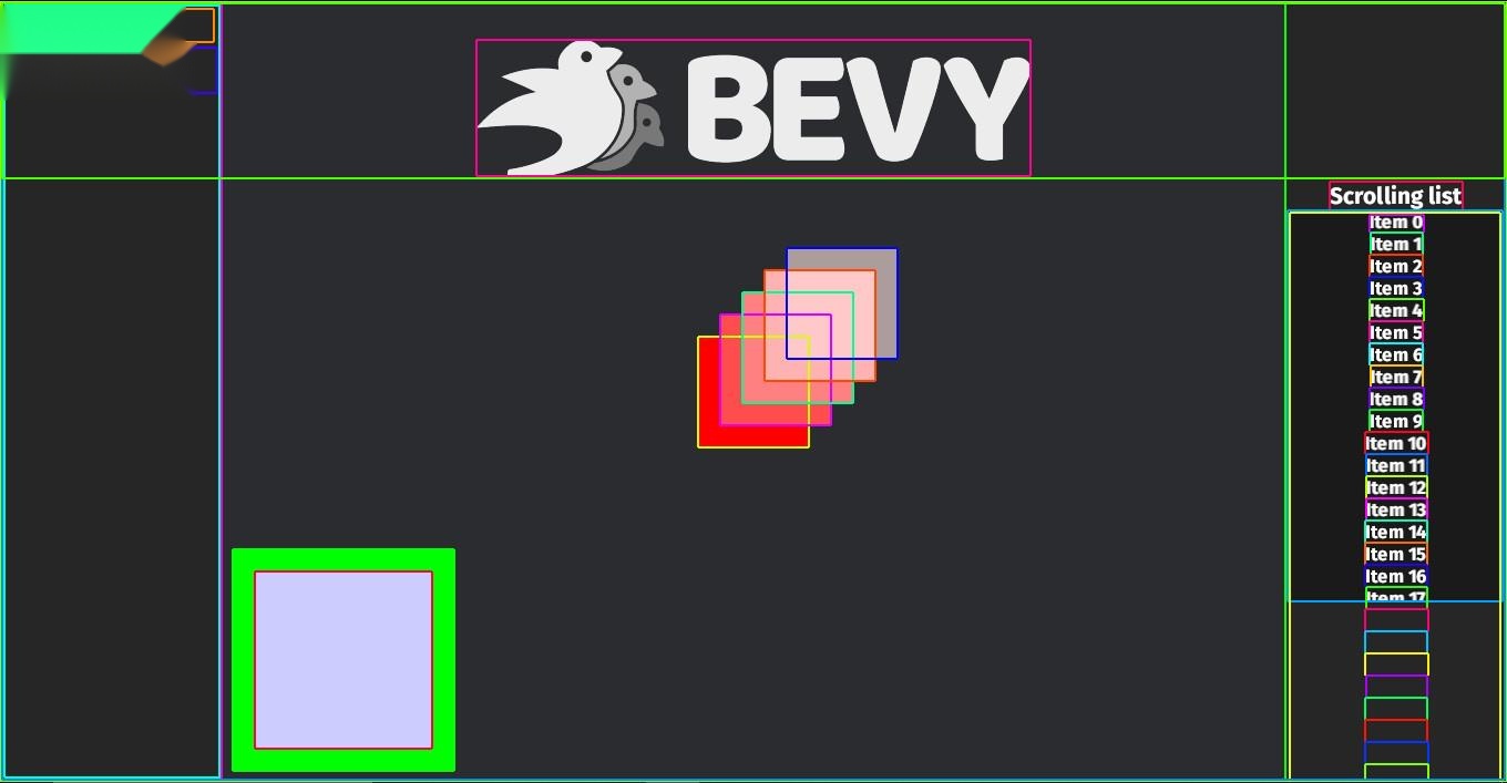 Ui example with the overlay tool enabled