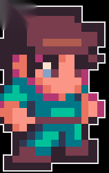 Pixel art sprite of a person